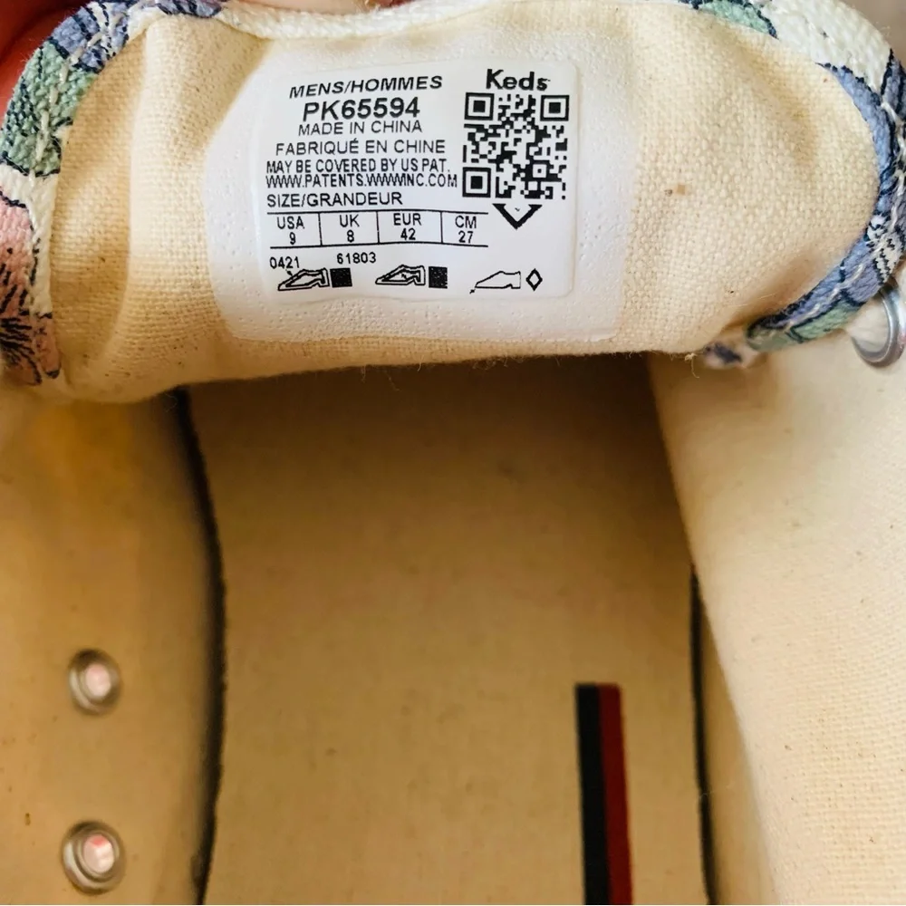 Keds Super 69 Recycled Unisex Super Recycled Canvas Floral Print Men 9/women 11 - Picture 5 of 6